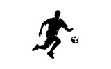 Silhouette football player shape isolated illustration with black and white style for template.