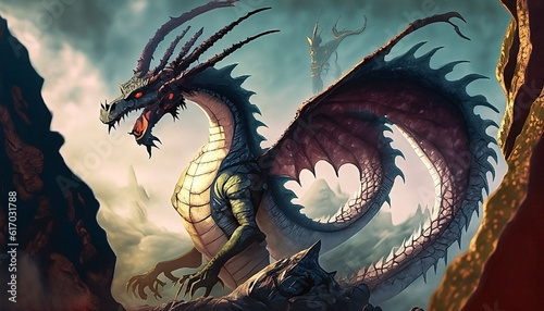 Uncover the legendary tales of dragons serpentine creatures with extraordinary powers found, Generative AI