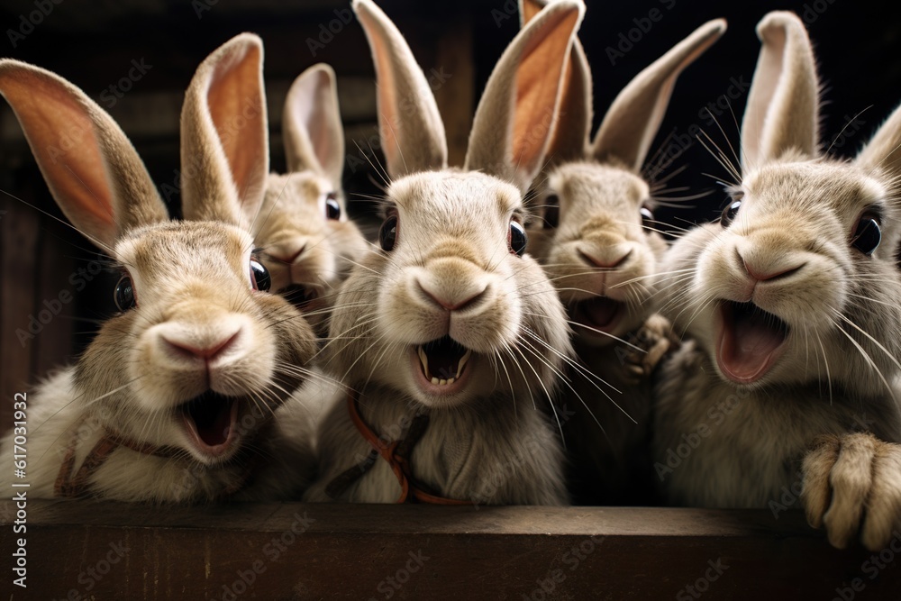 Funny Rabbits looking at the cameraGenerative AI