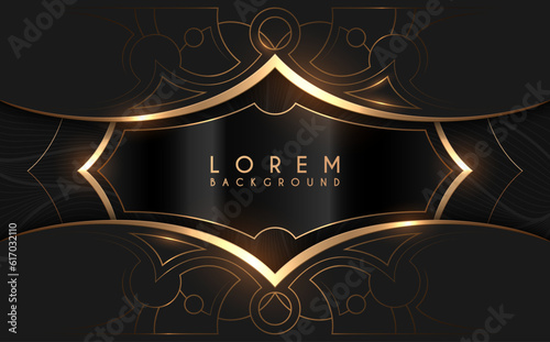 Black and gold ornate frame template