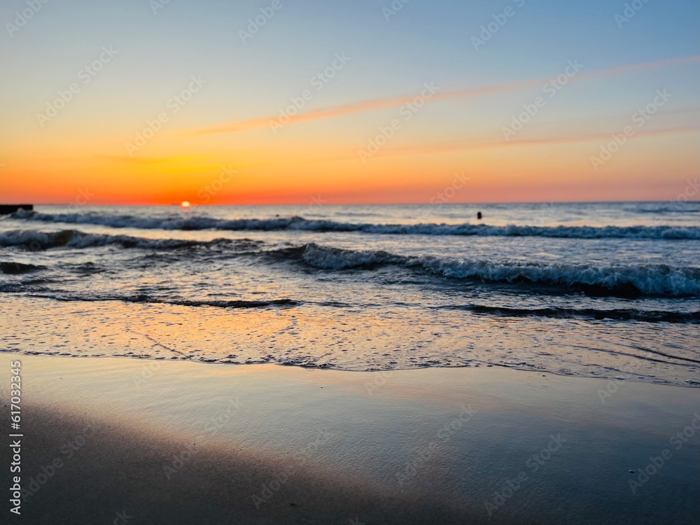 beautiful tender twilights at the sea, evening sea background, natural colors