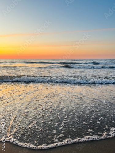 beautiful tender twilights at the sea  evening sea background  natural colors