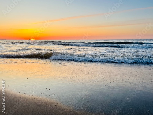 beautiful tender twilights at the sea  evening sea background  natural colors