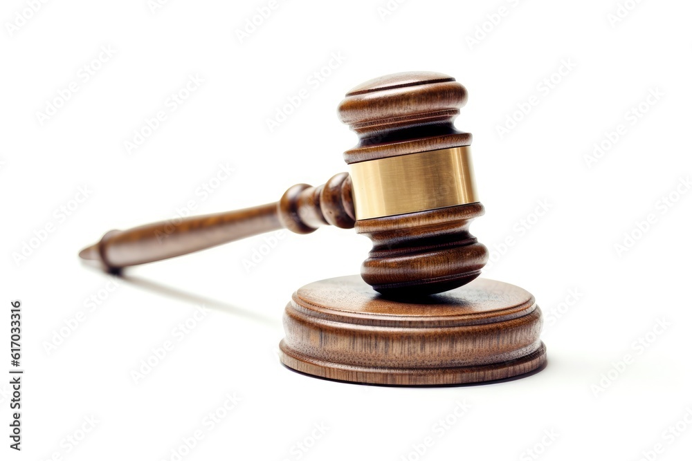 Gavel and courthouse judge gavel base with a white background Generative AI Illustration Gavel and courthouse judge gavel base with a white background Generative AI Illustration