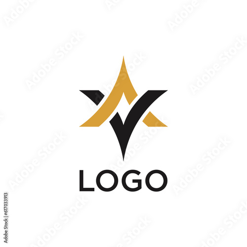AV letter logo with abstract and simple design concept for brand identity