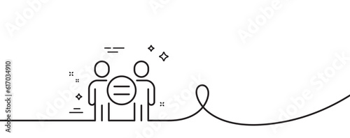 Ethics line icon. Continuous one line with curl. Gender equality sign. Equal balance symbol. Ethics single outline ribbon. Loop curve pattern. Vector