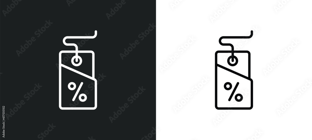 bargain line icon in white and black colors. bargain flat vector icon from bargain collection for web, mobile apps and ui. - obrazy, fototapety, plakaty 