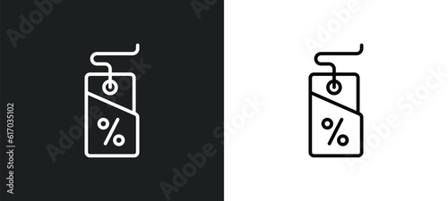 bargain line icon in white and black colors. bargain flat vector icon from bargain collection for web, mobile apps and ui. photo
