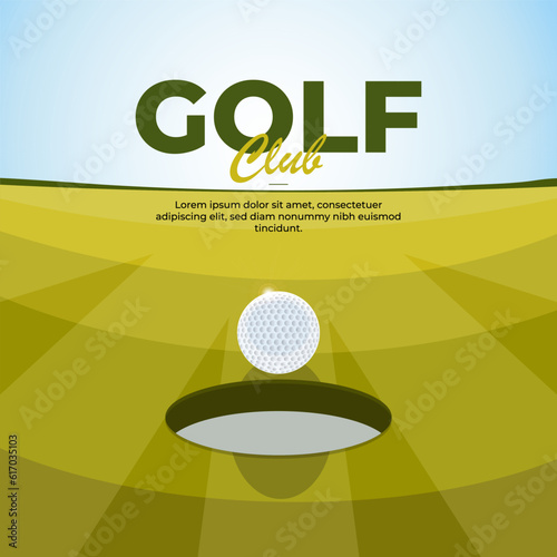 Golf sport tournament vector poster design