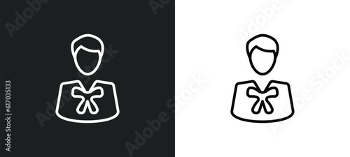 advocate line icon in white and black colors. advocate flat vector icon from advocate collection for web, mobile apps and ui.