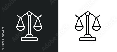 adminstrative law line icon in white and black colors. adminstrative law flat vector icon from adminstrative law collection for web, mobile apps and ui. photo