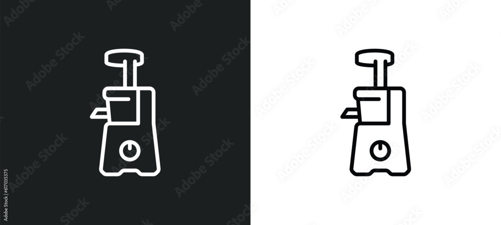 juicer line icon in white and black colors. juicer flat vector icon from juicer collection for web, mobile apps and ui. juicer line icon in white and black colors. juicer flat vector icon from juicer collection for web, mobile apps and ui.