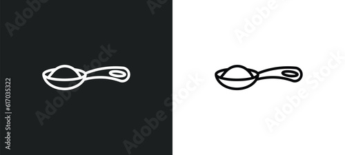 teaspoon line icon in white and black colors. teaspoon flat vector icon from teaspoon collection for web, mobile apps and ui.