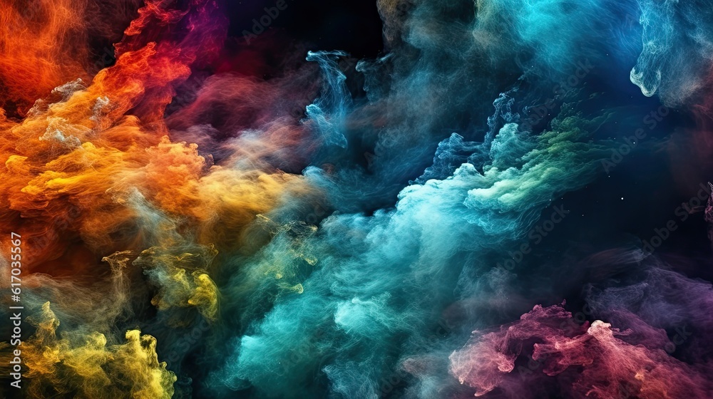 Smoke and colourful clouds in the sky Smoke and colourful clouds in the sky