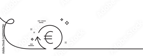 Euro Money exchange line icon. Continuous one line with curl. Banking currency sign. EUR Cash symbol. Exchange currency single outline ribbon. Loop curve pattern. Vector