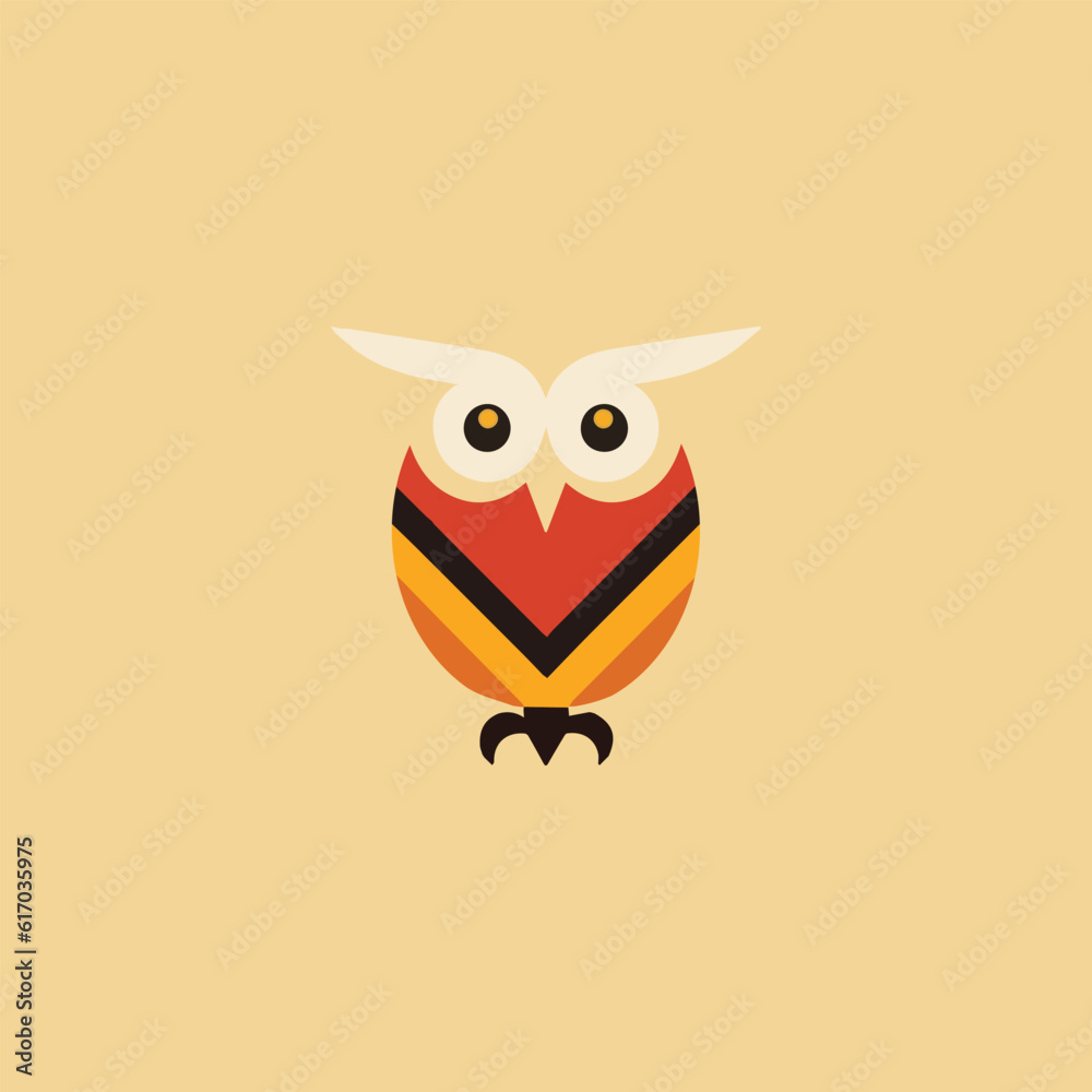 Modern minimal owl illustration. Owl logo