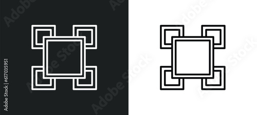 squares line icon in white and black colors. squares flat vector icon from squares collection for web, mobile apps and ui.