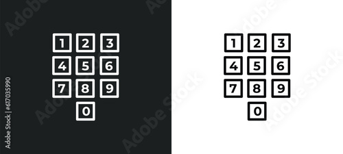 numbered line icon in white and black colors. numbered flat vector icon from numbered collection for web, mobile apps and ui.