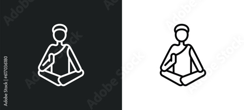 guru line icon in white and black colors. guru flat vector icon from guru collection for web, mobile apps and ui.