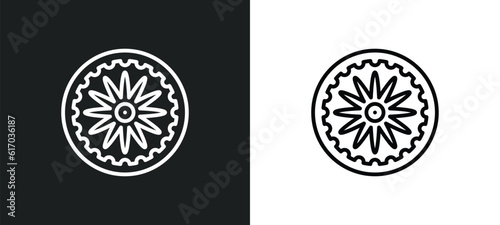ashoka line icon in white and black colors. ashoka flat vector icon from ashoka collection for web, mobile apps and ui.