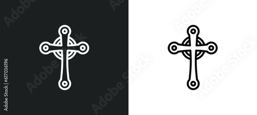gtic line icon in white and black colors. gtic flat vector icon from gtic collection for web, mobile apps and ui.