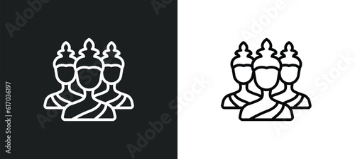 brahma line icon in white and black colors. brahma flat vector icon from brahma collection for web, mobile apps and ui.