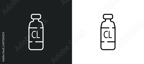 chlorine line icon in white and black colors. chlorine flat vector icon from chlorine collection for web, mobile apps and ui.