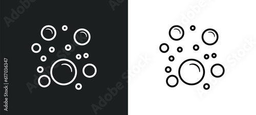 bubbles line icon in white and black colors. bubbles flat vector icon from bubbles collection for web, mobile apps and ui.