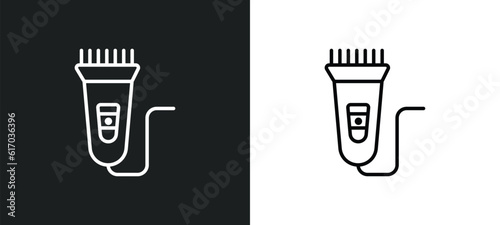 electric razor line icon in white and black colors. electric razor flat vector icon from electric razor collection for web  mobile apps and ui.