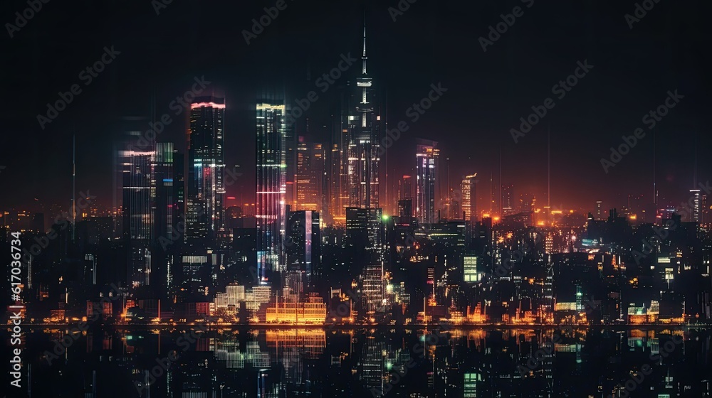 A view of the city lights at night
