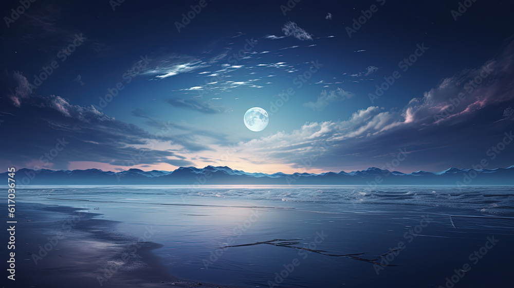 Night time dreamy cloud landscape background