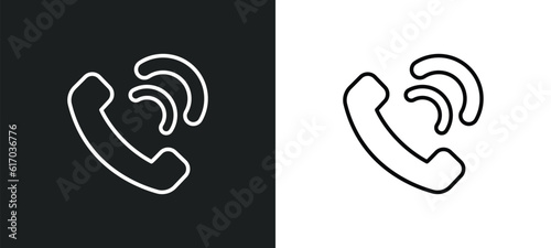 call line icon in white and black colors. call flat vector icon from call collection for web, mobile apps and ui.