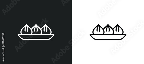 dim sum line icon in white and black colors. dim sum flat vector icon from dim sum collection for web, mobile apps and ui.