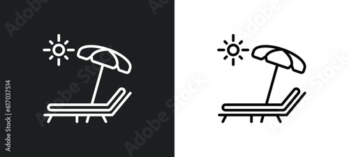 sunbath line icon in white and black colors. sunbath flat vector icon from sunbath collection for web, mobile apps and ui.