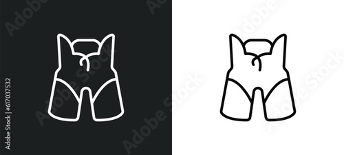 pants line icon in white and black colors. pants flat vector icon from pants collection for web, mobile apps and ui.
