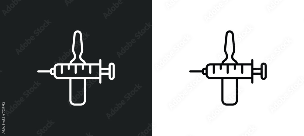 injection line icon in white and black colors. injection flat vector icon from injection collection for web, mobile apps and ui. injection line icon in white and black colors. injection flat vector icon from injection collection for web, mobile apps and ui.