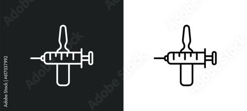 injection line icon in white and black colors. injection flat vector icon from injection collection for web, mobile apps and ui.