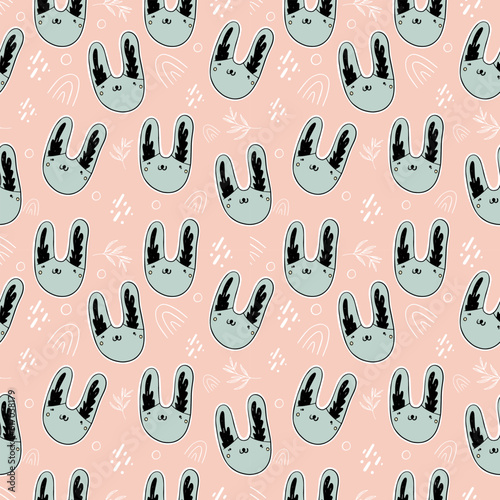 Sweet seamless pattern.Cute rabbit print vector
