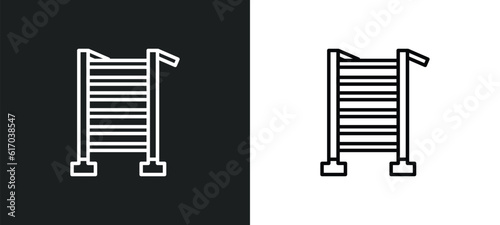 swedish wall line icon in white and black colors. swedish wall flat vector icon from swedish wall collection for web, mobile apps and ui.