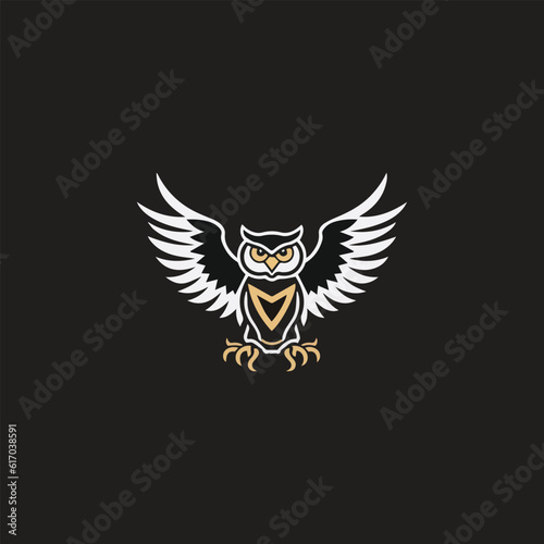 Nigh Owl Logo Art Design concept Illustration Vector Template © Happymoon