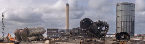 Panaorama of destroyed steelworks on Teeside photo