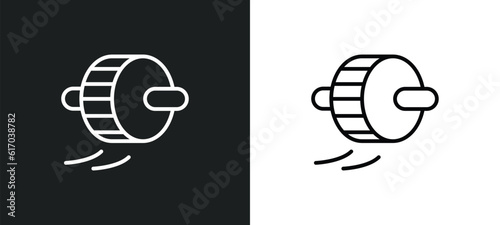 roller line icon in white and black colors. roller flat vector icon from roller collection for web, mobile apps and ui.