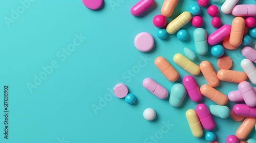 Pills on table photo