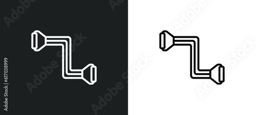resistance line icon in white and black colors. resistance flat vector icon from resistance collection for web, mobile apps and ui.