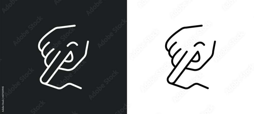 Obraz premium smudge line icon in white and black colors. smudge flat vector icon from smudge collection for web, mobile apps and ui.