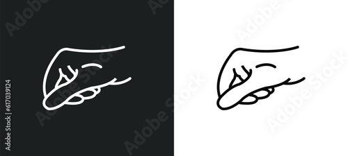 grab line icon in white and black colors. grab flat vector icon from grab collection for web, mobile apps and ui.