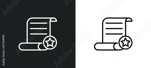 decree line icon in white and black colors. decree flat vector icon from decree collection for web, mobile apps and ui. photo