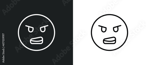 dissatisfaction line icon in white and black colors. dissatisfaction flat vector icon from dissatisfaction collection for web, mobile apps and ui.