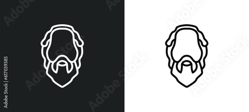 socrates line icon in white and black colors. socrates flat vector icon from socrates collection for web, mobile apps and ui.