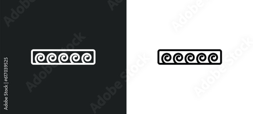 greek ornament line icon in white and black colors. greek ornament flat vector icon from greek ornament collection for web, mobile apps and ui.